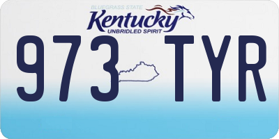 KY license plate 973TYR