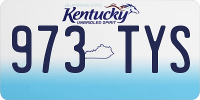 KY license plate 973TYS