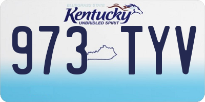 KY license plate 973TYV