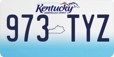 KY license plate 973TYZ