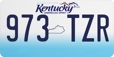 KY license plate 973TZR