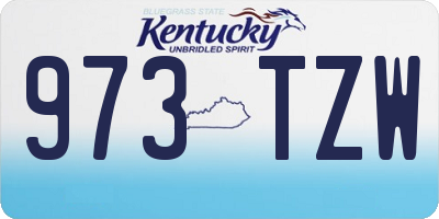 KY license plate 973TZW