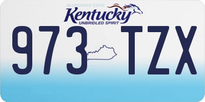 KY license plate 973TZX