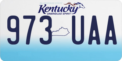 KY license plate 973UAA