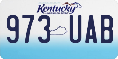 KY license plate 973UAB