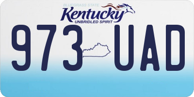 KY license plate 973UAD