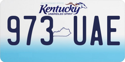 KY license plate 973UAE