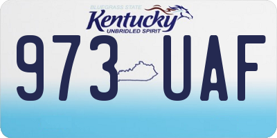KY license plate 973UAF