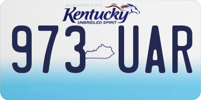 KY license plate 973UAR
