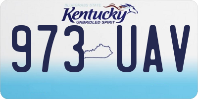 KY license plate 973UAV
