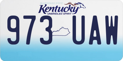 KY license plate 973UAW