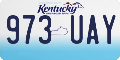 KY license plate 973UAY