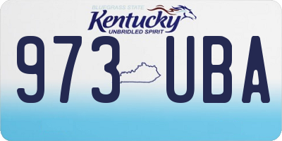 KY license plate 973UBA