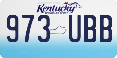 KY license plate 973UBB