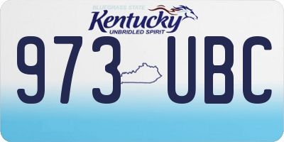 KY license plate 973UBC