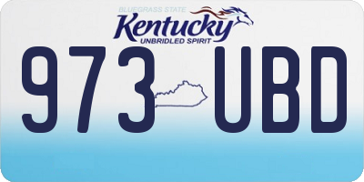 KY license plate 973UBD