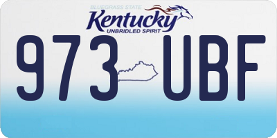 KY license plate 973UBF