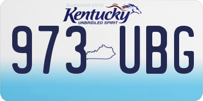 KY license plate 973UBG