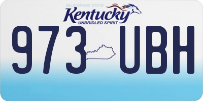 KY license plate 973UBH