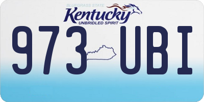 KY license plate 973UBI