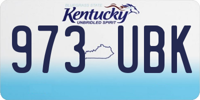 KY license plate 973UBK