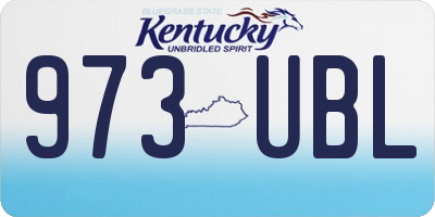 KY license plate 973UBL