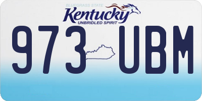 KY license plate 973UBM