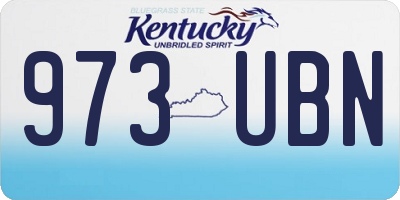 KY license plate 973UBN