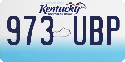 KY license plate 973UBP