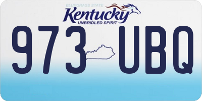 KY license plate 973UBQ