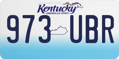 KY license plate 973UBR