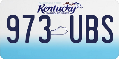 KY license plate 973UBS