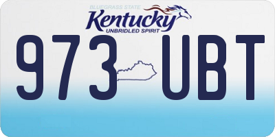 KY license plate 973UBT