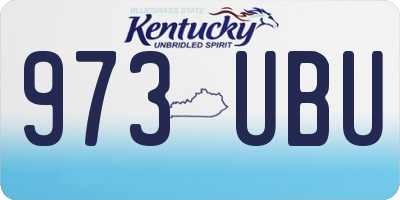 KY license plate 973UBU