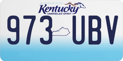 KY license plate 973UBV