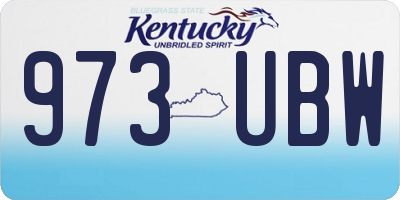 KY license plate 973UBW