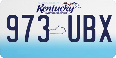 KY license plate 973UBX