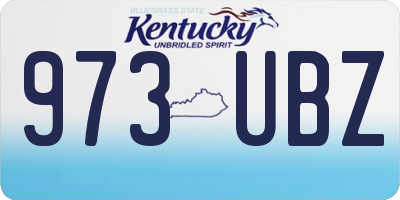 KY license plate 973UBZ
