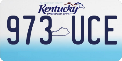 KY license plate 973UCE