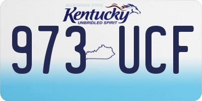 KY license plate 973UCF