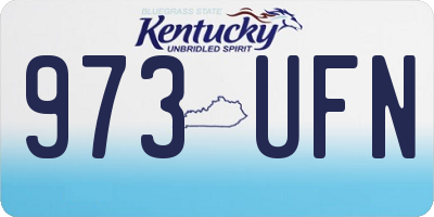 KY license plate 973UFN