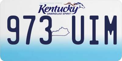 KY license plate 973UIM