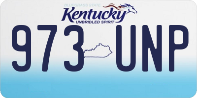 KY license plate 973UNP