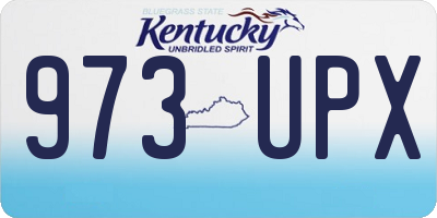 KY license plate 973UPX