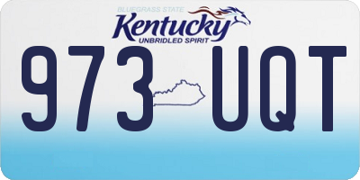 KY license plate 973UQT