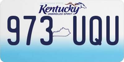 KY license plate 973UQU