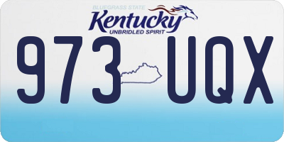 KY license plate 973UQX