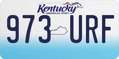 KY license plate 973URF