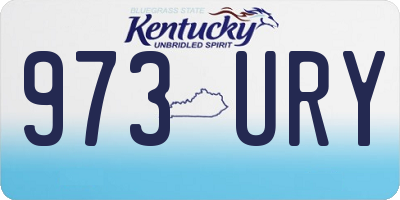 KY license plate 973URY