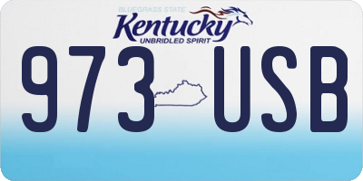 KY license plate 973USB